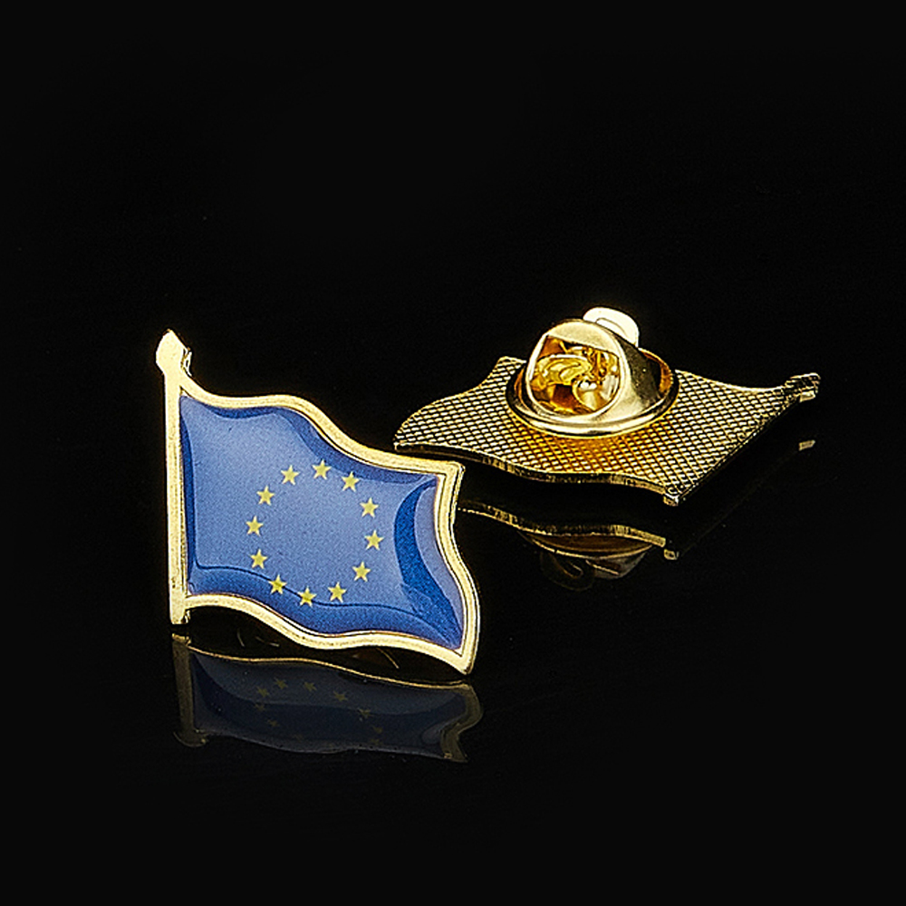 Brooch Pin Gold - União Europeia Patriotismo Emblema, Banhado A