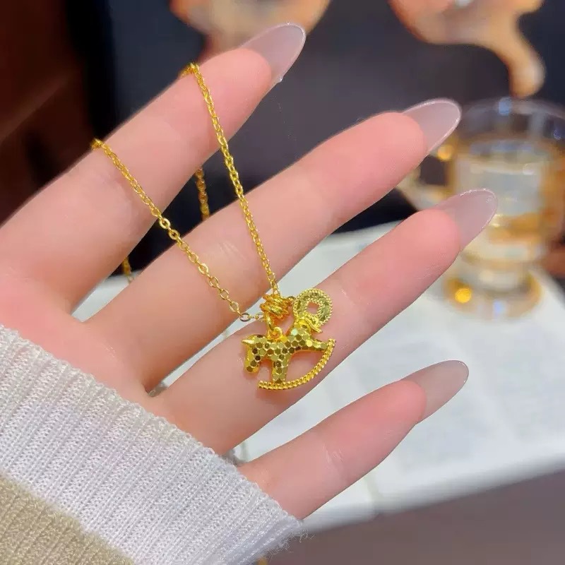 Coin Necklace Delicate - Colar Feminino com Pingente de Cavalo