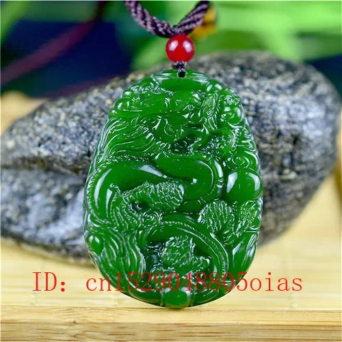 Women'S Accessories And Jewelry - Natural Verde Chinês Jade Dragão Colar