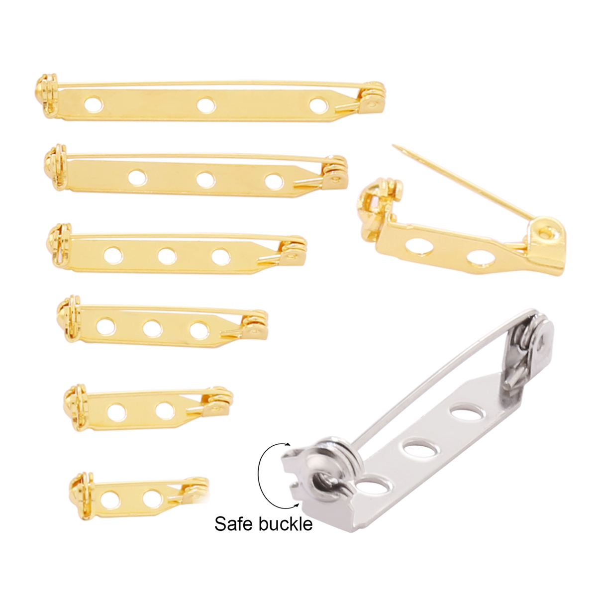Brooch Pin Gold - 10 pçs 17-45mm broche clipe base