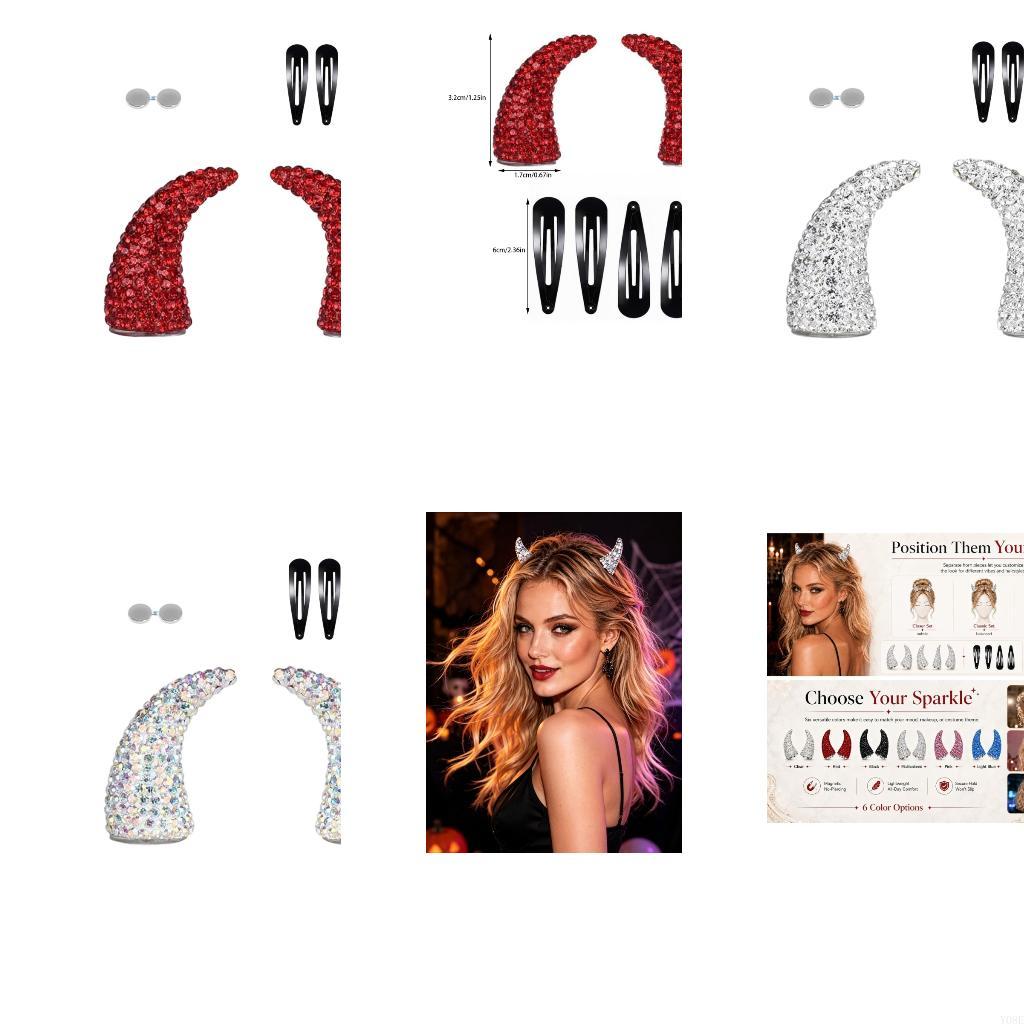 Women Accessories Description - Conjunto acessórios para cabelo com chifre