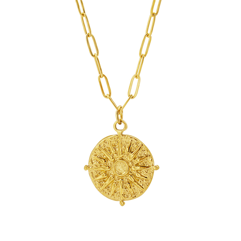 Coin Necklace Delicate - Colar com Pingente Redondo de Disco