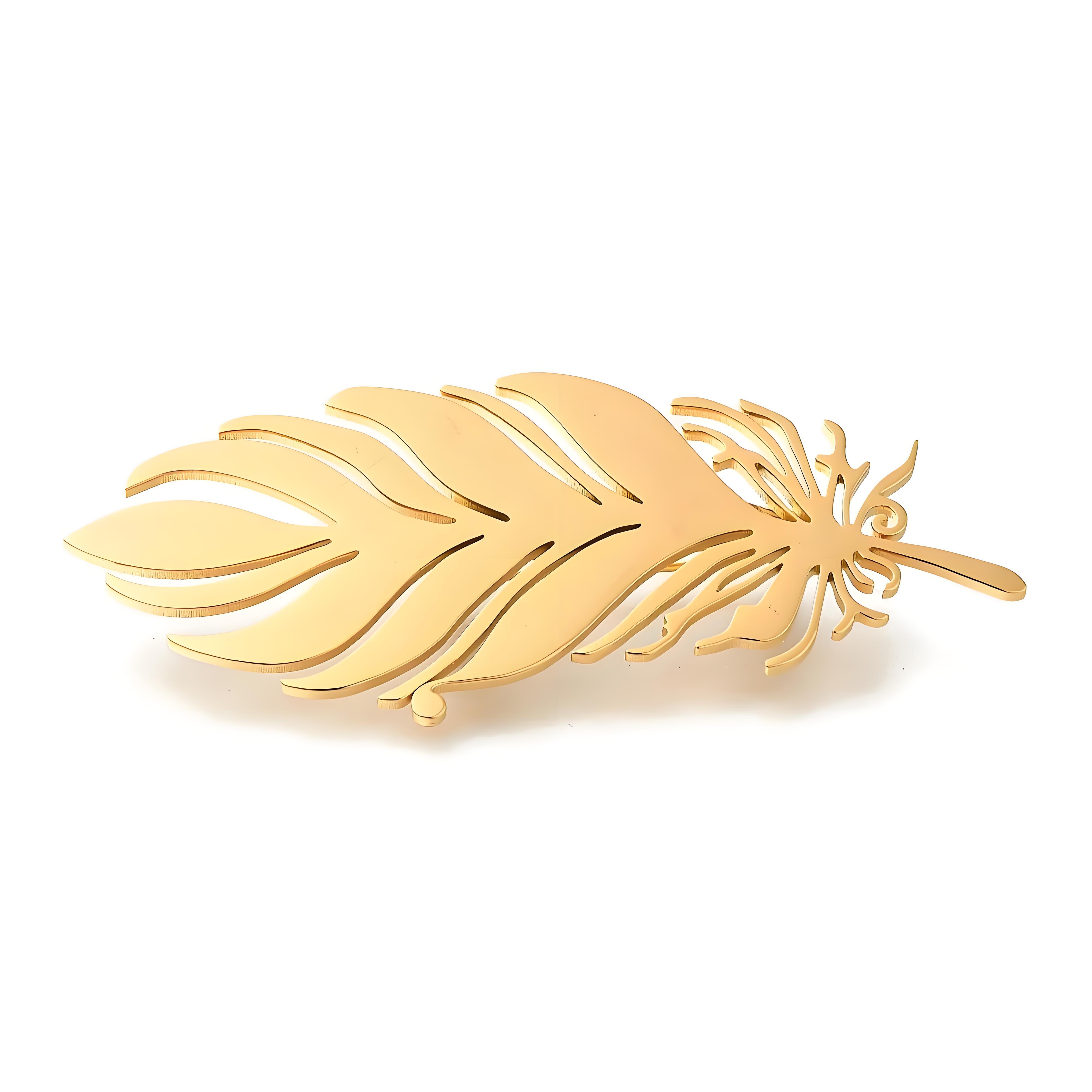 Brooch Pin Gold - Broche de penas banhado a ouro,