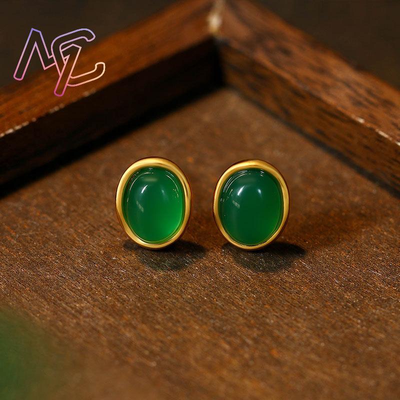 Brincos de jade natural verde  - Women'S Ear Accessories avaliação e preço