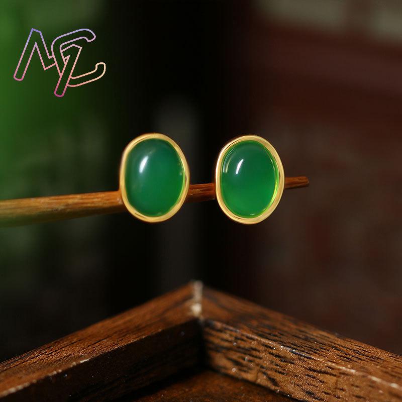 Brincos de jade natural verde  - Women'S Ear Accessories avaliação e preço