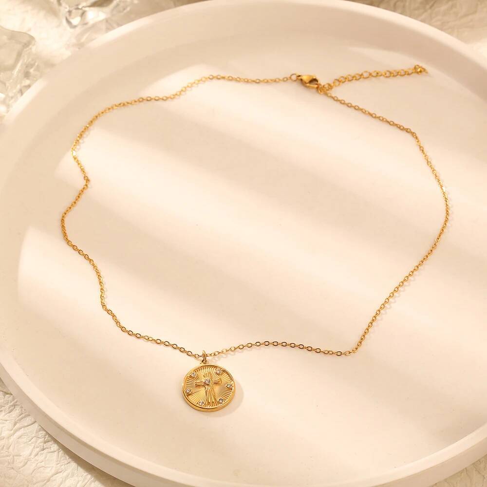 Feminino delicado moeda redond - Coin Necklace Delicate avaliação e preço