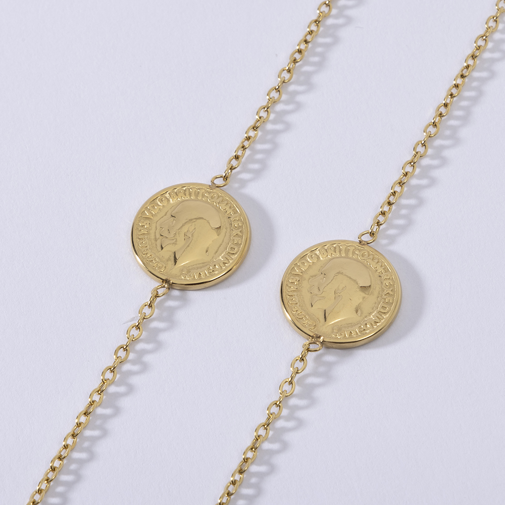 LUIZADA Colar de design elegan - Coin Necklace Delicate avaliação e preço