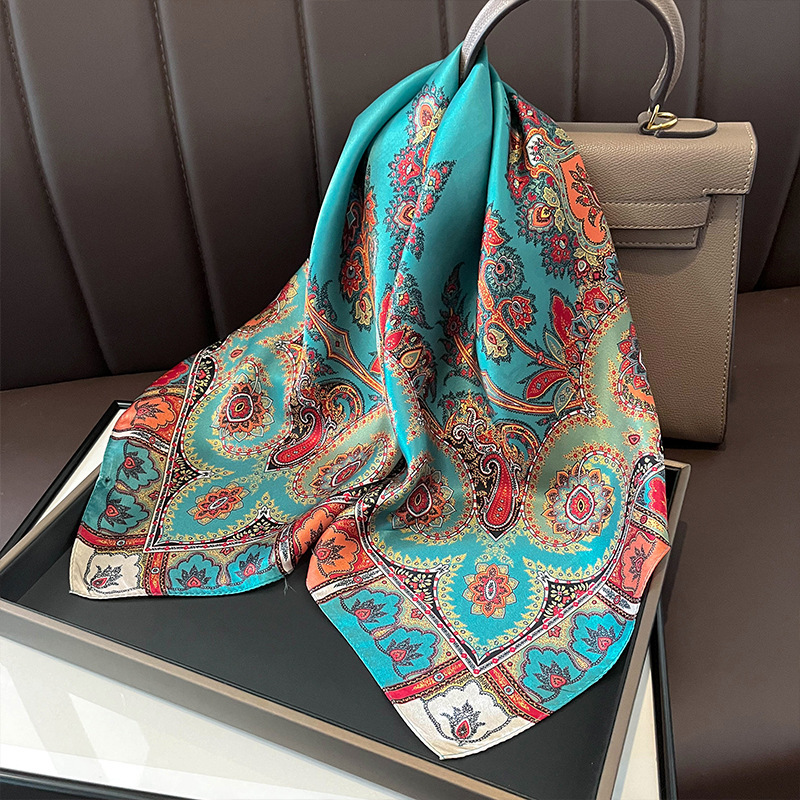 100% Real Seda Lenço Quadrado  - Women Accessories Brands avaliação e preço