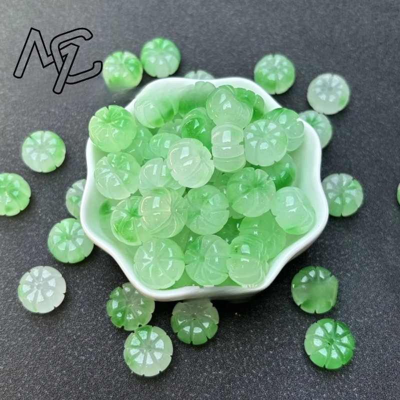 10 pçs um verde jade abóbora c - Women Accessories Earrings avaliação e preço