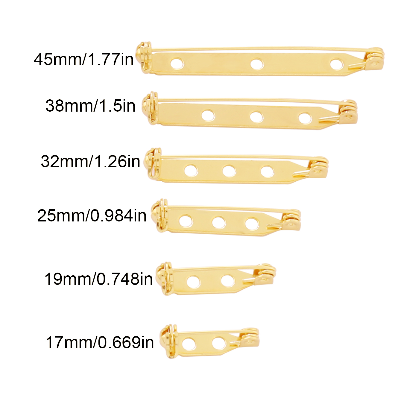 10 pçs 17-45mm broche clipe ba - Brooch Pin Gold avaliação e preço