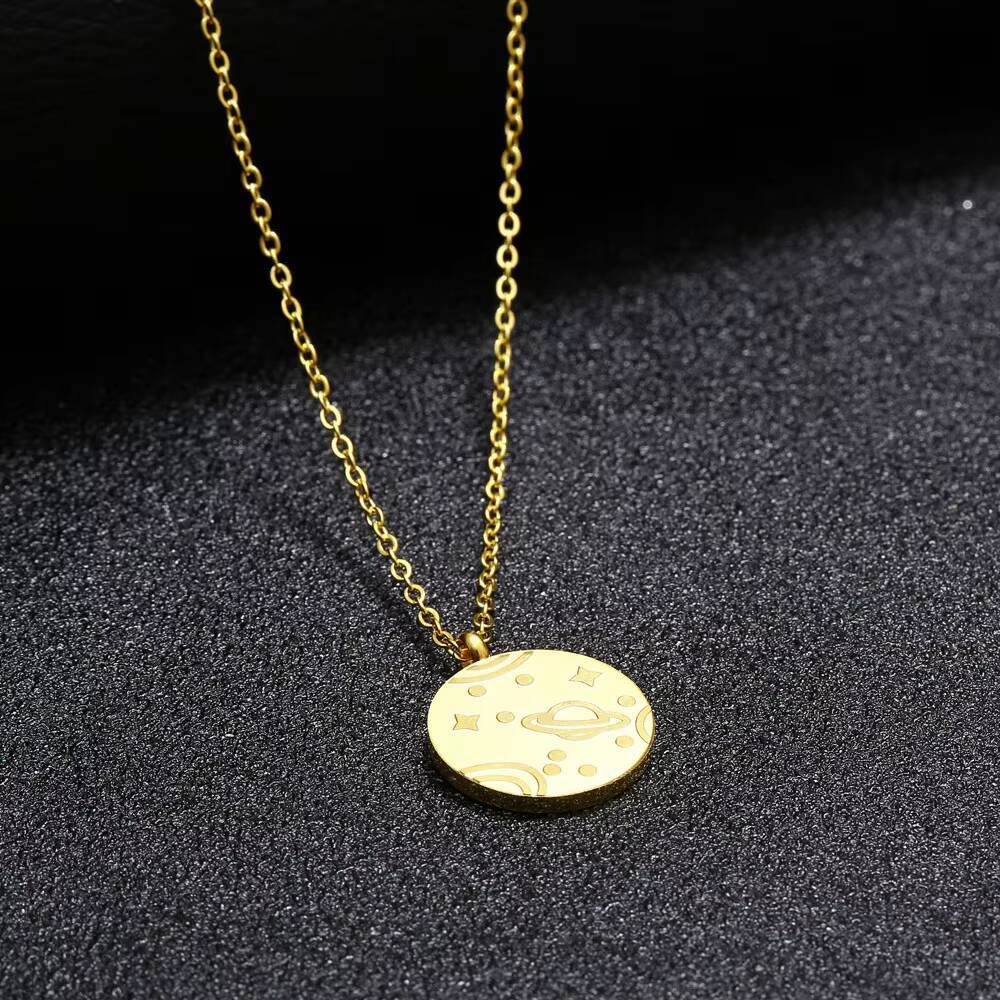 Moeda de aço inoxidável mapa m - Coin Necklace Delicate avaliação e preço