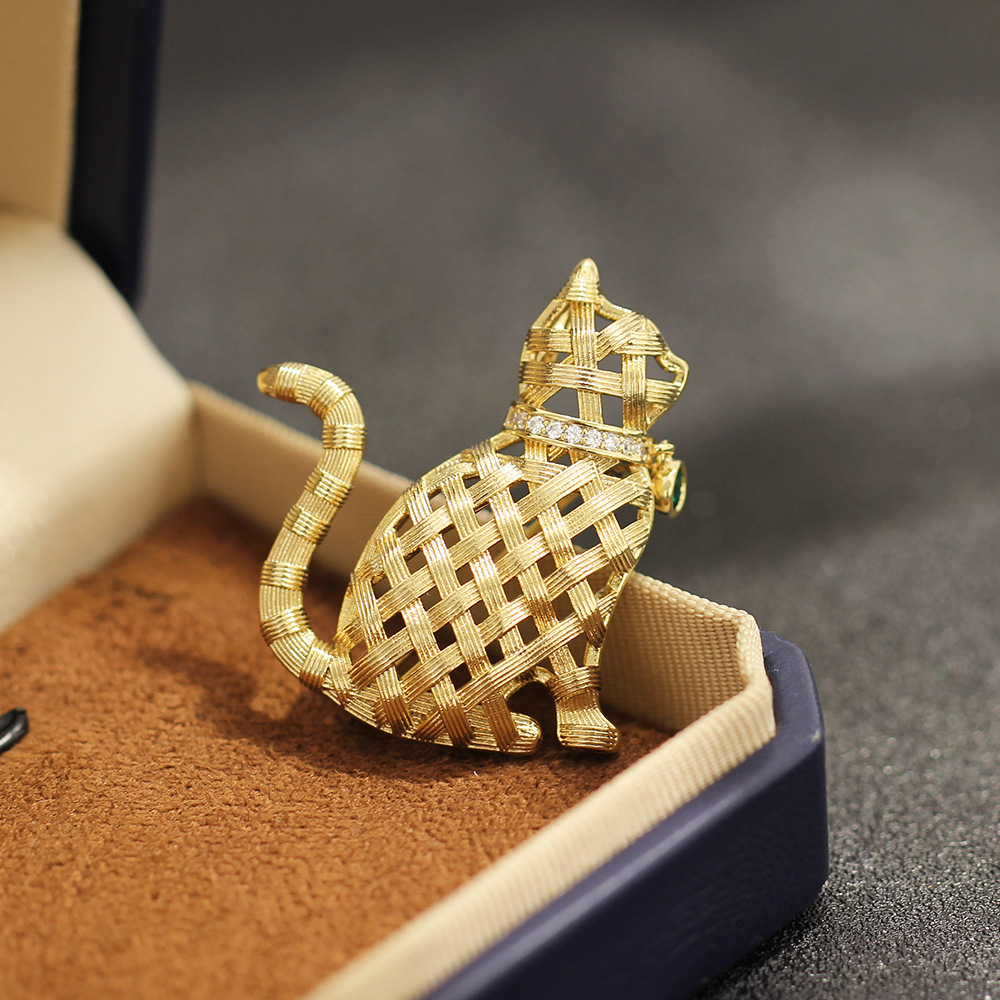 Broche de Gatinho Dourado com  - Brooch Pin Gold avaliação e preço