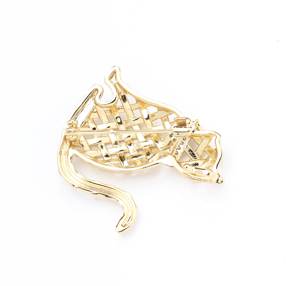 Broche de Gatinho Dourado com  - Brooch Pin Gold avaliação e preço