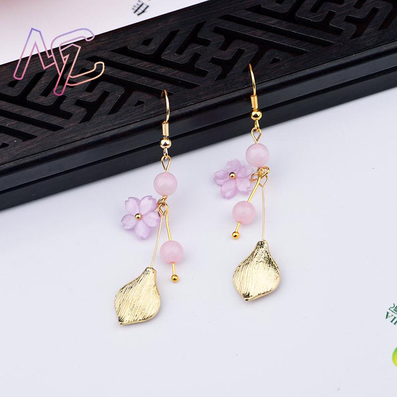 Rosa natural jade flor brincos - Women Accessories Earrings avaliação e preço