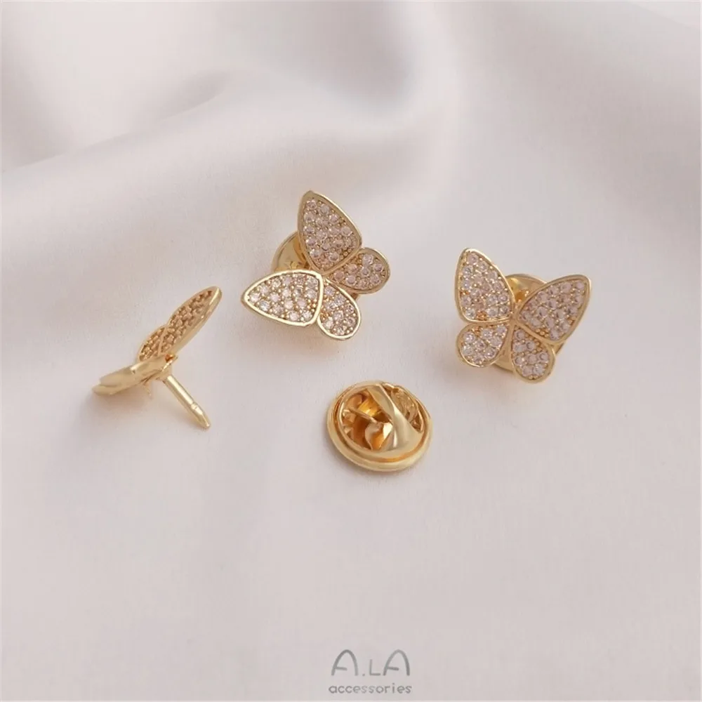 14k banhado a ouro micro incru - Brooch Pin Gold avaliação e preço