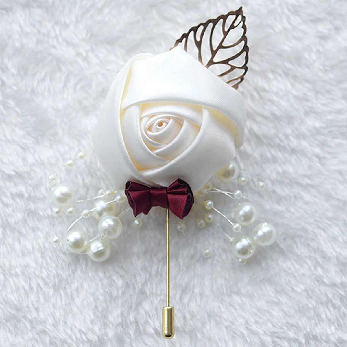 1 Peça de Boutonnière de Rosa  - Brooch Pin Gold avaliação e preço