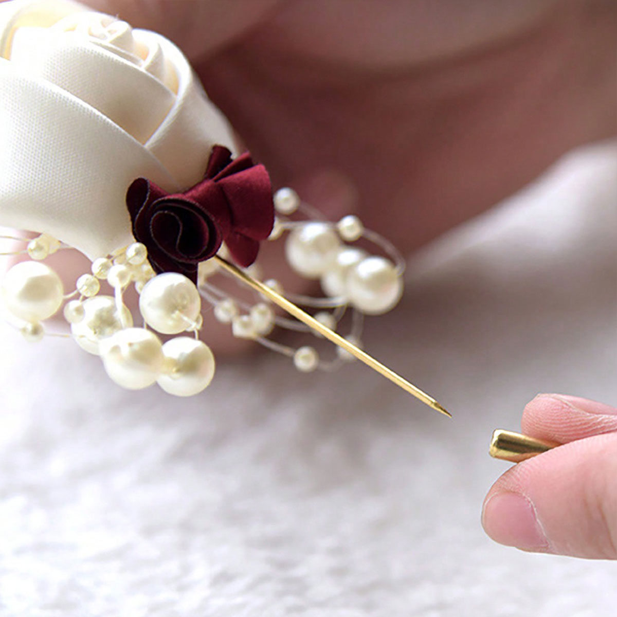 1 Peça de Boutonnière de Rosa  - Brooch Pin Gold avaliação e preço