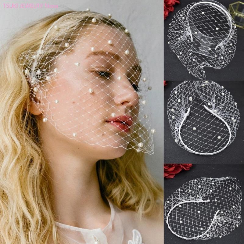 62ke malha testa pérola véu ba - Women Accessories Description avaliação e preço